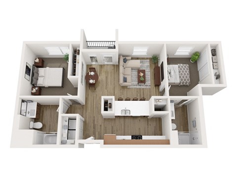 a 1 bedroom floor plan with a bathroom and a living room